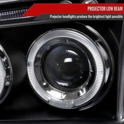 2005-2010 Dodge Charger Dual Halo Projector Headlights Matte Black/Clear Lens