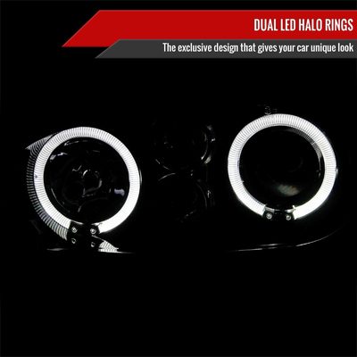 1999-2006 VW Golf Mk4 GTI/R32 Cabrio Dual Halo Projector Headlights Black