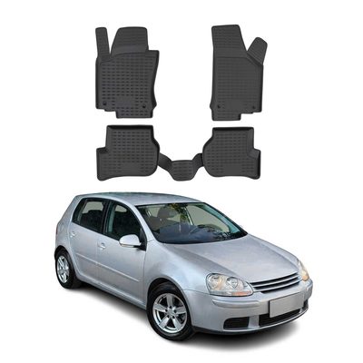 2006-2009 VW Rabbit / GTI Floor Mats Liners Full Set All Weather Black