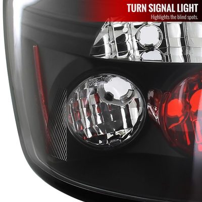 2006-2011 Honda Civic Coupe Tail Lights Matte Black Housing/Clear Lens