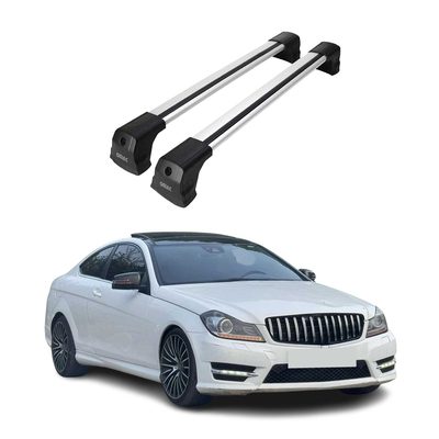 2012-2015 Mercedes C Class C204 Coupe Roof Rack Cross Bars Silver