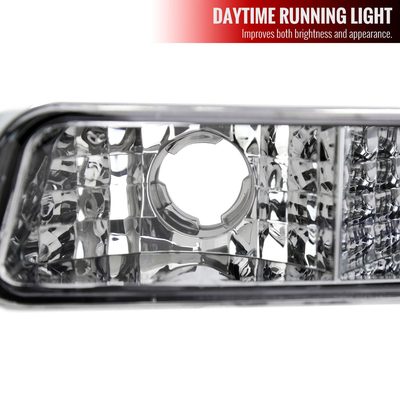 1999-2006 GMC Sierra/Yukon/Yukon XL Headlights&Bumper Lights Amber & Chrome
