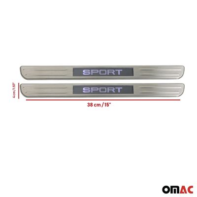 Hyundai Genesis Coupe Door Sill Scuff Plate Illuminated Sport Stainless Steel Silver 2 Pcs