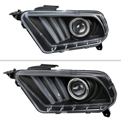 2010-2014 Ford Mustang LED Bar Projector Headlights Turn Signal Lights Black
