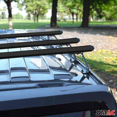 2013-2021 Nissan NV200 Roof Rack Cross Bars Luggage Carrier Aluminium Black 3 Pcs