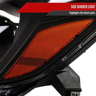 2004-2005 Toyota Sienna Factory Headlights w/Amber Reflector Matt Black/Clear