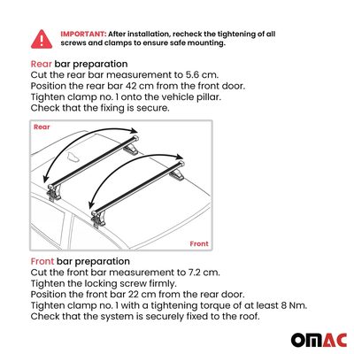 Top Roof Racks Cross Bars fits Dodge Hornet 2023-2025 2Pcs Gray Aluminium