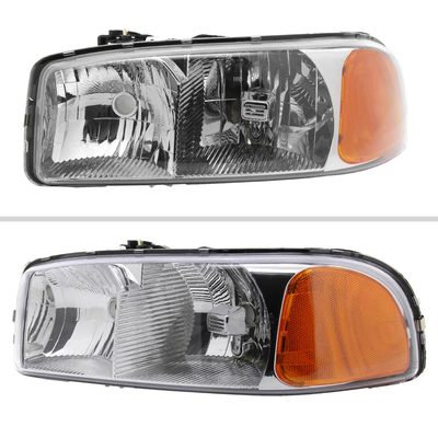 1999-2006 GMC Sierra/Yukonk/Yukon XL Crystal Headlights Amber Reflector Chrome