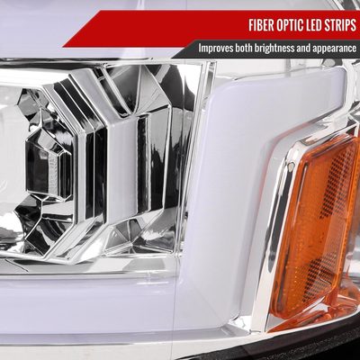 2015-2019 Chevy Silverado 2500HD/3500HD LED Signal Projector Headlights Chrome