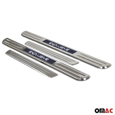 VW Golf Tiguan Passat Door Sill Scuff Plate Illuminated Exclusive Stainless Steel Silver 4Pcs