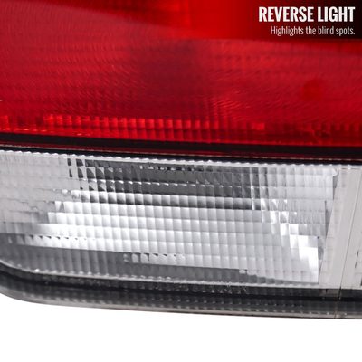 1996-2000 Honda Civic Coupe Tail Lights Chrome Housing/Red Clear Lens