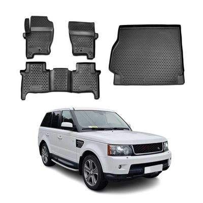 2006-2009 Land Rover Range Rover Sport Floor Mats & Cargo Liner Full Set All Weather Black