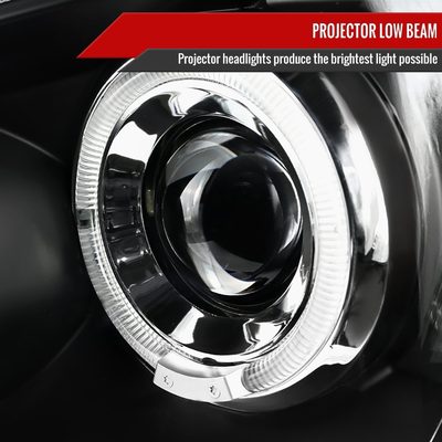 2005-2011 Toyota Tacoma Dual Halo Projector Headlights Matte Black/Clear Lens