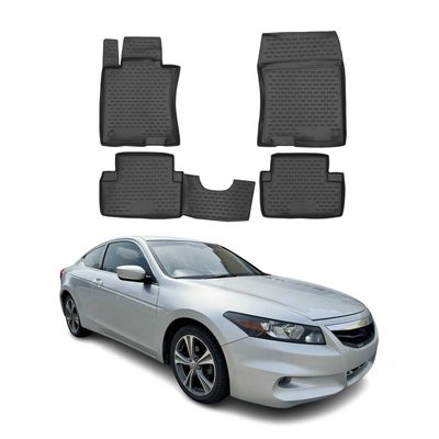 2008-2012 Honda Accord Coupe Floor Mats Liners Full Set All Weather Black