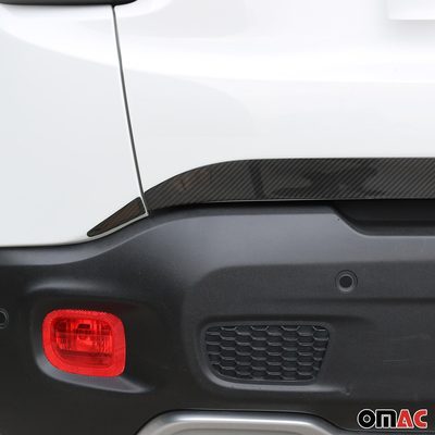 2015-2018 Jeep Renegade Rear Trunk Molding Trim Carbon Fiber Black 3 Pcs