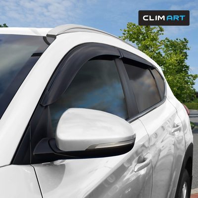 Clim Art Wind Deflectors for Hyundai Tucson 2016-2021 Tape-On Dark Smoke 6Pcs