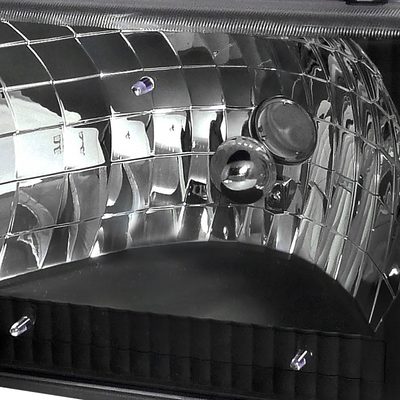 1992-2006 Ford Econoline E-Series Factory Headlights & Corner Lights Black