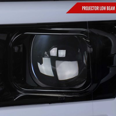 For Ford F-150 2018-2020 LED C Bar Projector Headlights Black Housing Smoked Lens