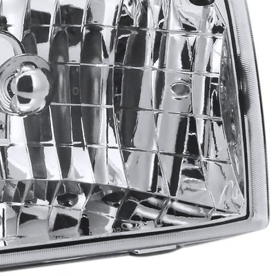 1998-2000 Ford Ranger Factory Style Crystal Headlights Chrome/Clear Lens