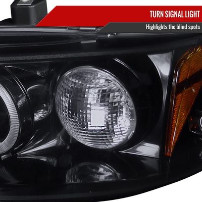 1994-1997 Honda Accord Dual Halo Projector Headlights Glossy Black/Smoke Lens
