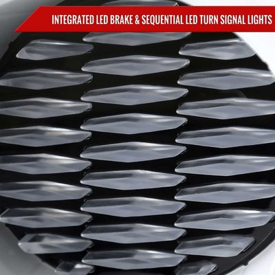 For Infiniti G37 2008-13 / Q60 Coupe 2014-15 LED Tail Lights Switchback Sequential Turn Signals Jet Black Housing Clear Lens