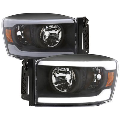 2006-2008 Dodge Ram 1500/ Ram 2500 3500 LED Headlights Amber Reflector Black