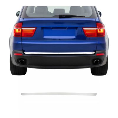 2007-2013 BMW X5 E70 Rear Trunk Lid Molding Trim Brushed Stainless Steel Silver 1Pc