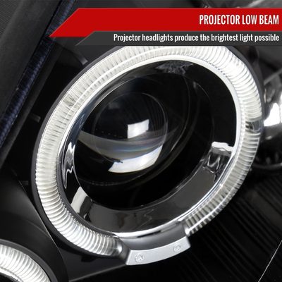 2000-2004 Ford Focus Dual Halo Projector Headlights Matte Black/Clear Lens