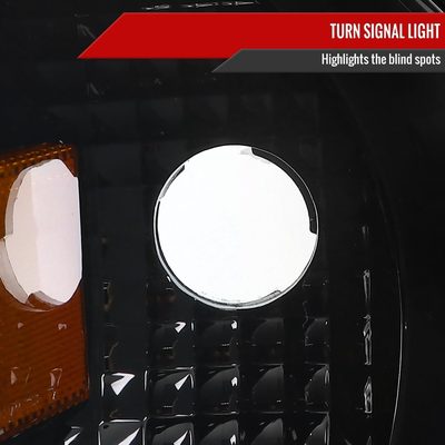 1997-2004 Ford F-150 / 1997-2002 Expedition LED CBar Projector Headlights Black