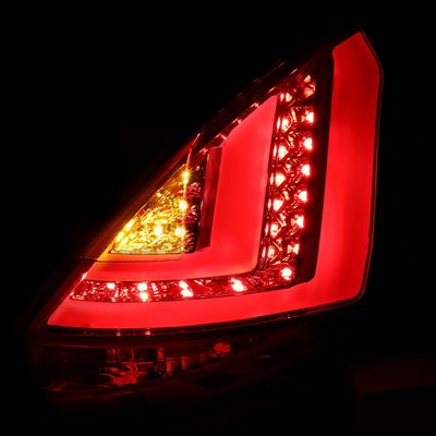 2011-2013 Ford Fiesta Hatchback LED Tail Lights Chrome Housing/Red Lens