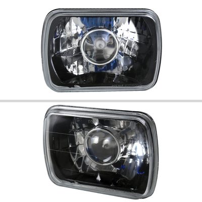 Universal 7"x6" H4 Projector Headlights Matte Black Housing/Clear Lens