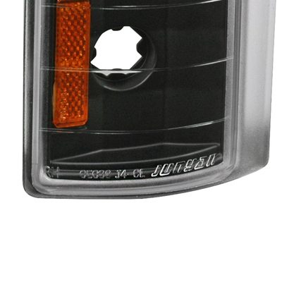 1994-1998 GMC C/K Sierra/Yukon/Suburban Corner Lights Amber Reflectors Black