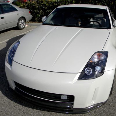 2003-2005 Nissan 350Z Dual Halo Projector Headlights Matte Black/Clear Lens
