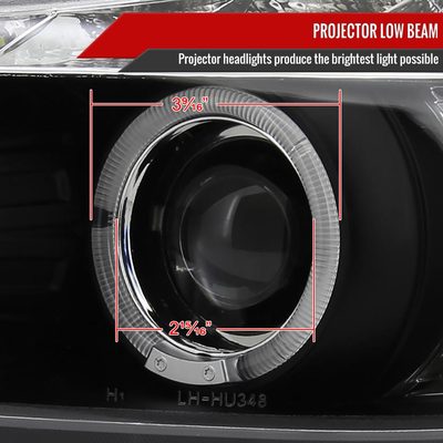 2006-2008 BMW E90 3 Series Sedan Dual Halo Projector Headlights LED Black