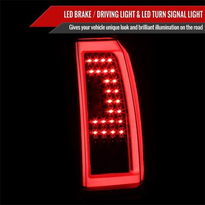2015-2020 GMC Yukon/Yukon XL Denali SLE/SLT LED Tail Lights Jet Black/Clear