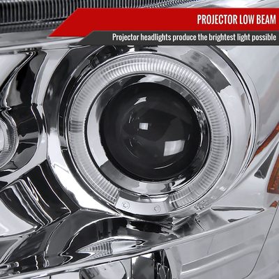 2006-2008 Dodge RAM 1500/ 06-2009 RAM 2500 3500 Dual Halo Headlights Chrome