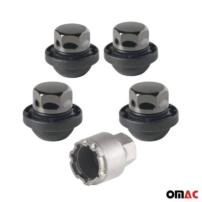 Wheel Lock Kit for ACURA INTEGRA TLX TSX Honda Accord HR-V M12X1,5 Nut Black
