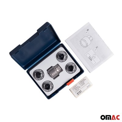 Wheel Lock Kit for Ford Escape M12X1.5 Nut Chromed 4Locks & 1Key