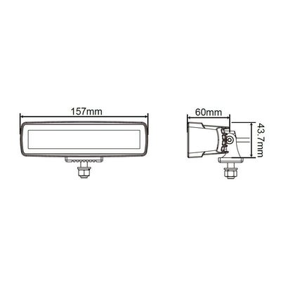 Barra de 6" GR Stealth Slim Flash Series Orientacion Trasera