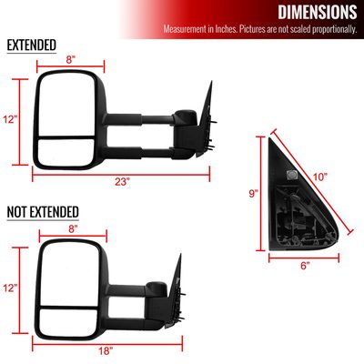 1999-2007 Chevy Silverado/Suburban/Sierra/Yukon XL Extendable Towing Mirrors
