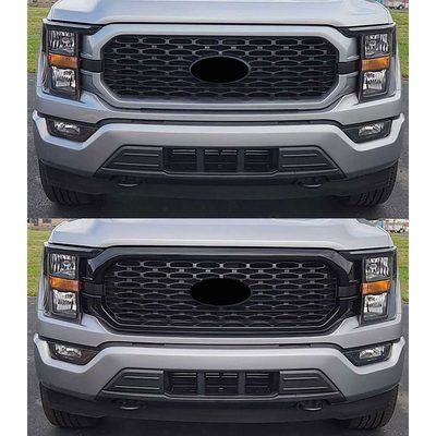 2021-2023 Ford F-150 Grille Overlay Gloss Black 2Pcs ABS Plastic