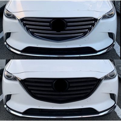 2016-2023 Mazda CX-9 Grille Overlay Gloss Black 10Pcs ABS Plastic