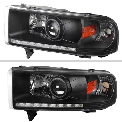 1994-2001 Dodge RAM 1500/ 94-2002 RAM 2500 3500 Projector Headlights Matte Black