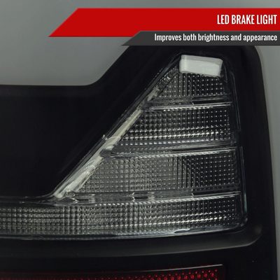 2002-2006 Dodge RAM 1500/2500/3500 White LED Bar Tail Lights Matte Black/Smoke