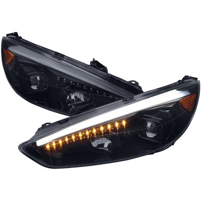 2015-2018 Ford Focus LED Sequential Signal Projector Headlights Black/Smoke