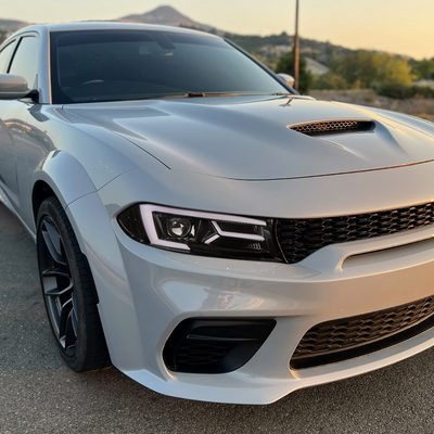 2015-2023 Dodge Charger LED Projector Headlights LED Turn Signal Jet Black