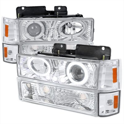 1994-1999 GMC C/K C10 Sierra Dual Halo Headlights Bumper&Corner Signal