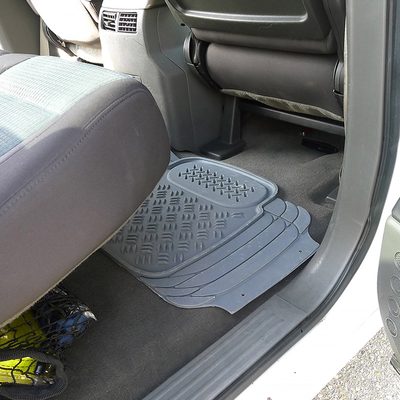Universal fit Rubber Car Floor Mats Liner All Weather 3Pcs Gray