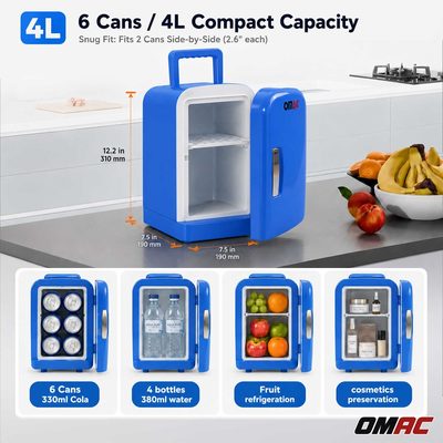4L Portable Cooler and Warmer Car Refrigerator Outdoor 12V Mini Camping Fridge