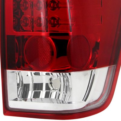 2004-2015 Nissan Titan LED Tail Lights Chrome Housing/Red Clear Lens